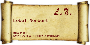 Löbel Norbert névjegykártya